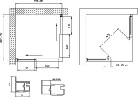 Душевой уголок Vegas Glass ZA-F Novo 90*80 02М 01 профиль черный матовый, стекло прозрачное