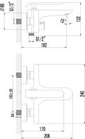 Смеситель для ванны с душем Lemark Melange LM4914CW