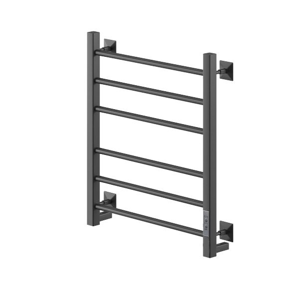 Полотенцесушитель электрический Comfysan Unico-K EC-6 60x55 см, подключение справа, слева, матовый черный, лесенка, из стали