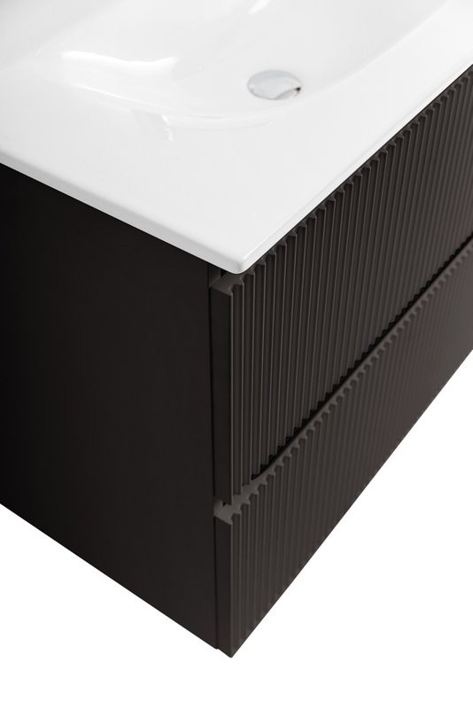 Тумба с раковиной BelBagno Uno 80 подвесная, 2 ящика, матовая темно-серая