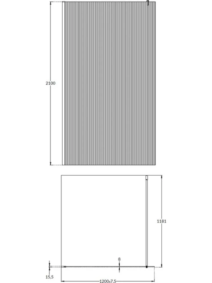Душевая перегородка KERAMA MARAZZI Cristallo CT.120.WI.CR 120 см, профиль хром, стекло рифленое