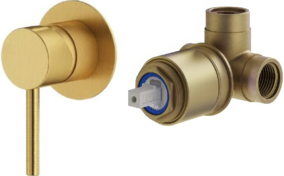 Встраиваемый смеситель для душа и ванны Plumberia Selection Ixo KITXO1135OB С ВНУТРЕННЕЙ ЧАСТЬЮ, брашированное золото