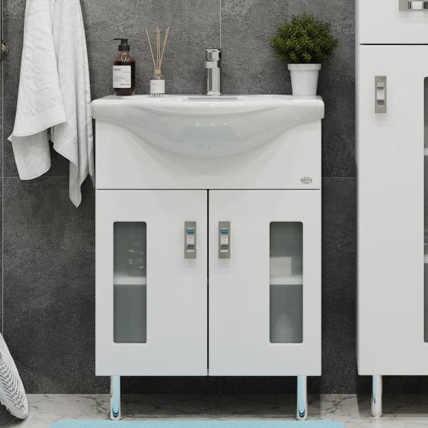 Тумба с раковиной Onika Кристалл 60.18 белая