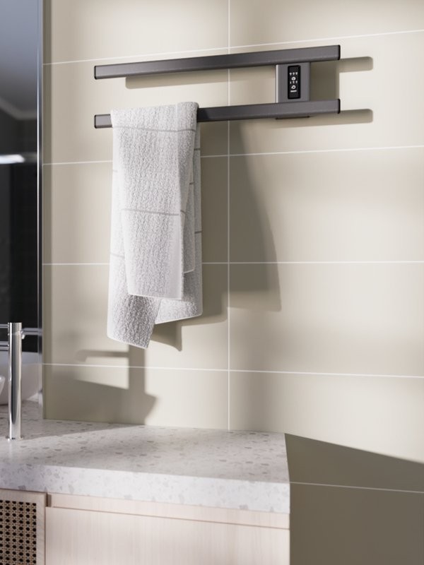 Полотенцесушитель электрический Altasan Каспий Проф СП5015Г 15x50 см, подключение справа, скрытое подключение справа, графит, из стали