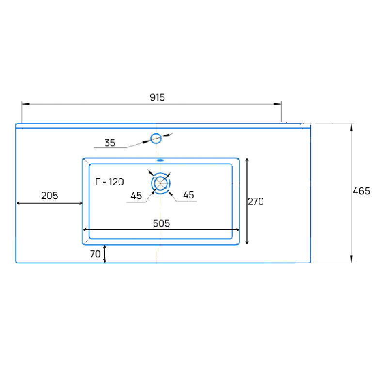 Тумба с раковиной Emmy Вега 90 напольная, белая