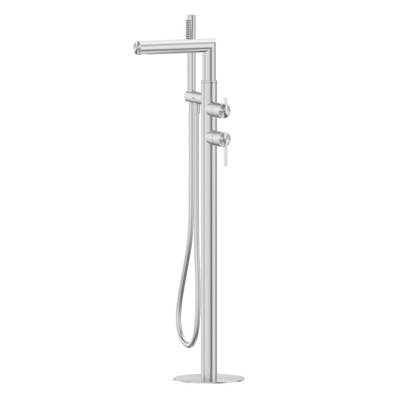 Напольный смеситель для ванны с душем Abber Perfekte 316 AF8A15BST С ВНУТРЕННЕЙ ЧАСТЬЮ, брашированная сталь