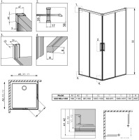 Душевой уголок Radaway Idea Black KDD 90x110