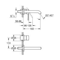 Смеситель для раковины на 2 отверстия GROHE Essence New 29192KF1 Смеситель для раковины на 2 отверстия GROHE Essence New 29192KF1