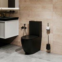 Унитаз-компакт напольный Grossman GR-4494BMSQ с микролифтом, черный матовый