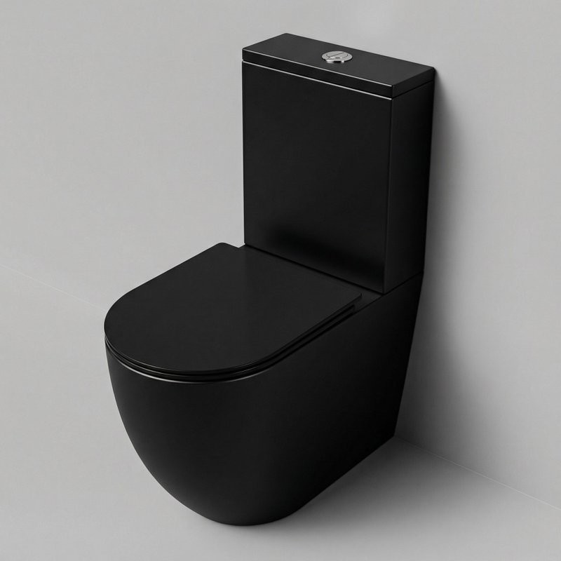 Унитаз-компакт напольный Grossman GR-4494BMSQ с микролифтом, черный матовый