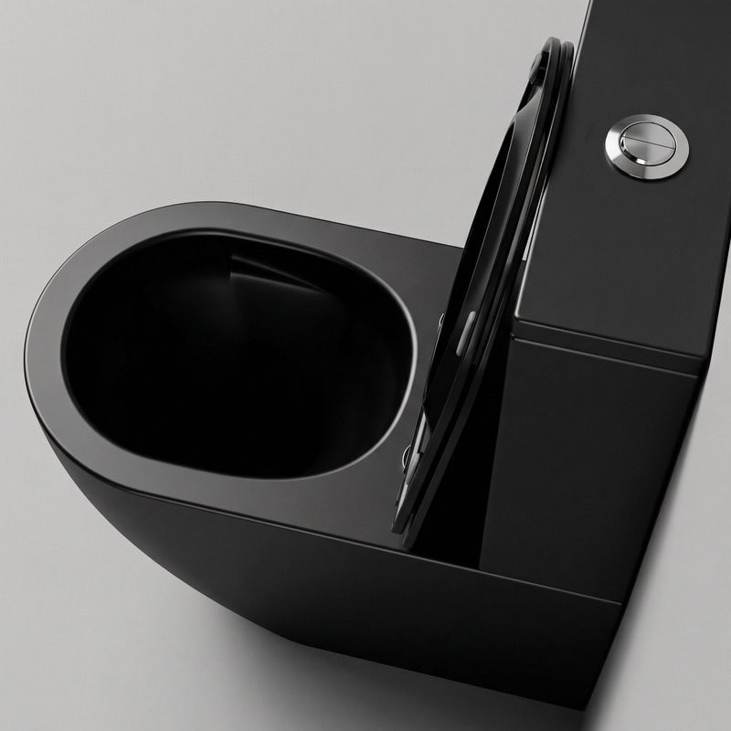 Унитаз-компакт напольный Grossman GR-4494BMSQ с микролифтом, черный матовый