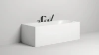 Ванна из искусственного камня Salini Fabia S-Sense 170x75 см, пристенная, белая, с донным клапаном