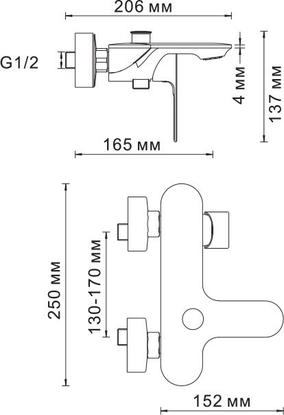 Смеситель для ванны с душем Wasserkraft Dinkel 5801