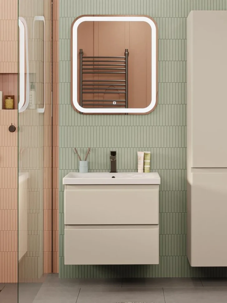Мебель для ванной комнаты SanStar Riana 60 подвесная, cappuccino, раковина Moduo 60