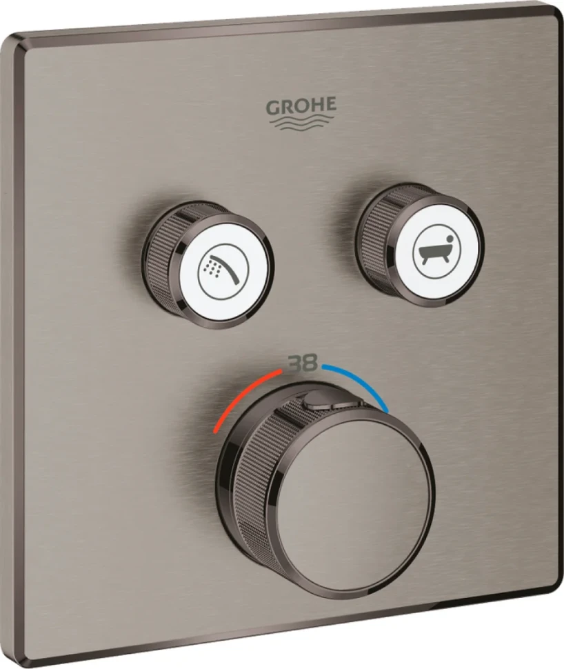 Термостатический смеситель встраиваемый Grohe Grohtherm SmartControl 29124AL0 для душа, матовый темный графит