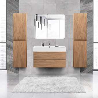 Мебель для ванной Cezares Molveno 46 100 noce chiaro, с раковиной Cezares CZR-MIL-100-LVB