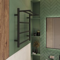 Полотенцесушитель электрический EWRIKA Сафо PN 60х50, с полкой, черный