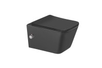 Унитаз подвесной SantiLine SL-5007T-MB/BD со смесителем и биде, черный матовый