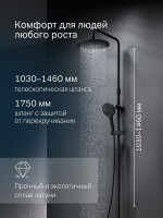 Душевая стойка AM.PM Like F0780222 черная