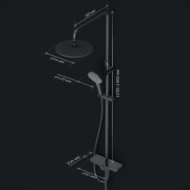 Душевая стойка AM.PM Like F0780222 черная