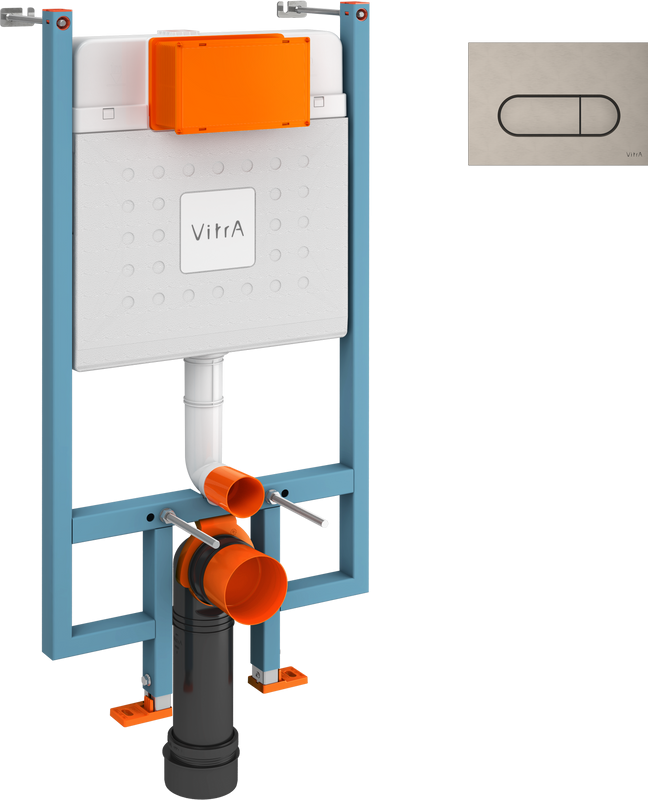 Система инсталляции для унитазов VitrA V-Fix Core 738-5800-01 с кнопкой смыва Root Square 740-2295 никель