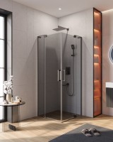 Душевой уголок Cezares Slider A 2 70/80 GRIGIO GM профиль оружейная сталь, стекло серое