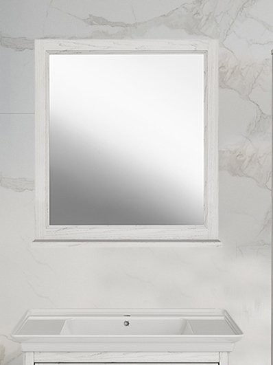 Зеркало ASB-Woodline Толедо 85 белое, патина серебро