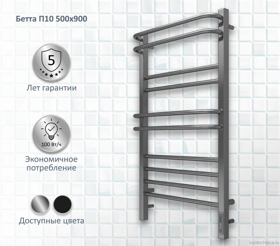 Полотенцесушитель электрический AQUATEK Бетта П10 50x90 хром