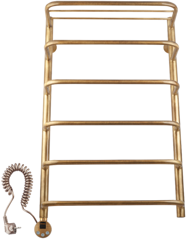Полотенцесушитель электрический Secado Мерида 2 85x55 см, подключение слева, бронза, лесенка, латунь, с полкой