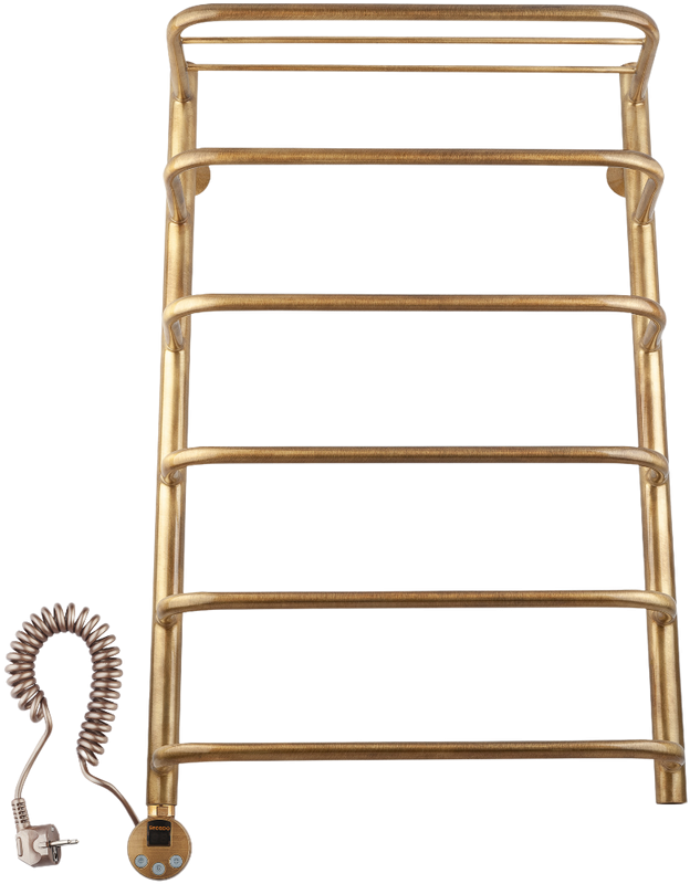 Полотенцесушитель электрический Secado Мерида 2 85x55 см, подключение слева, бронза, лесенка, латунь, с полкой
