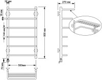 Полотенцесушитель электрический Secado Мерида 2 85x55 см, подключение слева, бронза, лесенка, латунь, с полкой