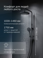 Душевая стойка AM.PM Inspire V2.0 F0750A522 с термостатом, черная