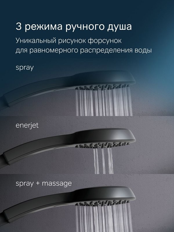 Душевая стойка AM.PM Inspire V2.0 F0750A522 с термостатом, черная