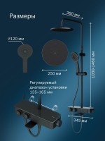 Душевая стойка AM.PM Inspire V2.0 F0750A522 с термостатом, черная