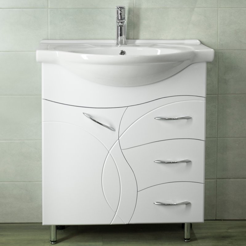 Тумба с раковиной Style Line Амелия 75 белая