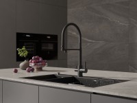 Смеситель для кухни Cersanit Zen 68250 с гибким изливом, матовый черный