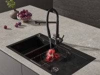 Смеситель для кухни Cersanit Zen 68250 с гибким изливом, матовый черный