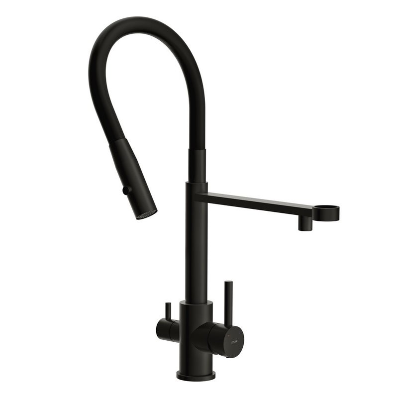 Смеситель для кухни Cersanit Zen 68250 с гибким изливом, матовый черный