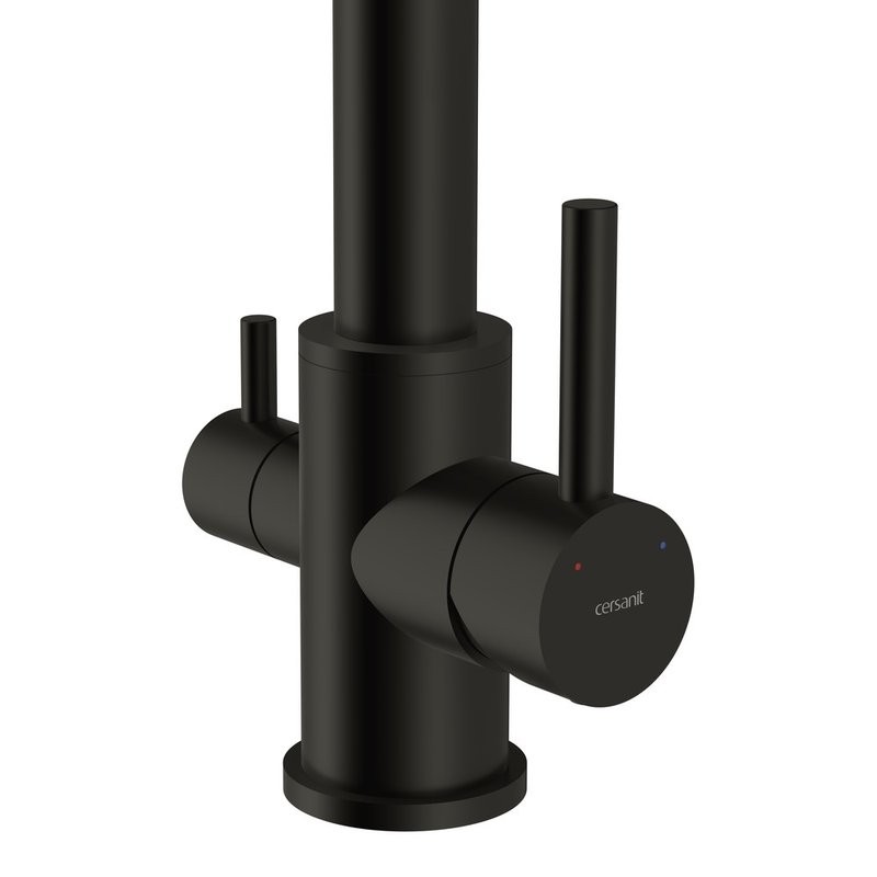 Смеситель для кухни Cersanit Zen 68250 с гибким изливом, матовый черный