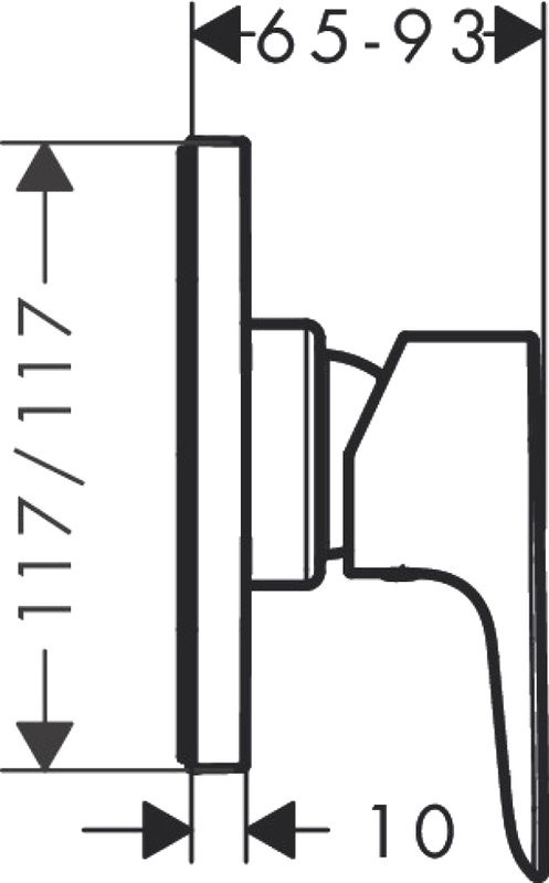 Встраиваемый смеситель для душа и ванны Hansgrohe Talis E 71764670 черный матовый