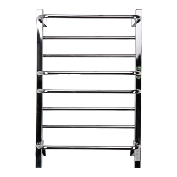 Полотенцесушитель электрический Comfysan Puro-K EC-8 80x55 см, скрытое подключение справа, слева, хром, лесенка, из стали, с полкой