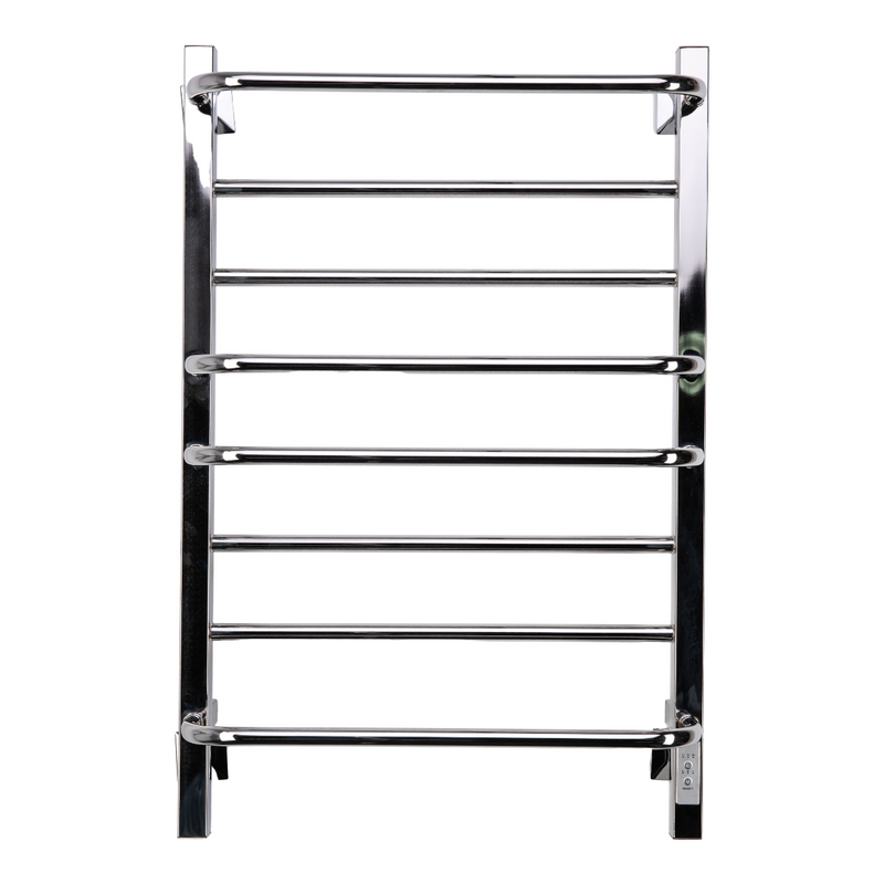 Полотенцесушитель электрический Comfysan Puro-K EC-8 80x55 см, скрытое подключение справа, слева, хром, лесенка, из стали, с полкой