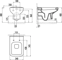 Унитаз подвесной Creavit Sphinx SP320 с биде Унитаз подвесной Creavit Sphinx SP320 с биде