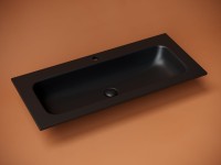 Мебель для ванной комнаты Sancos Marmi 1.0 100 черная раковина, дуб галифакс натуральный