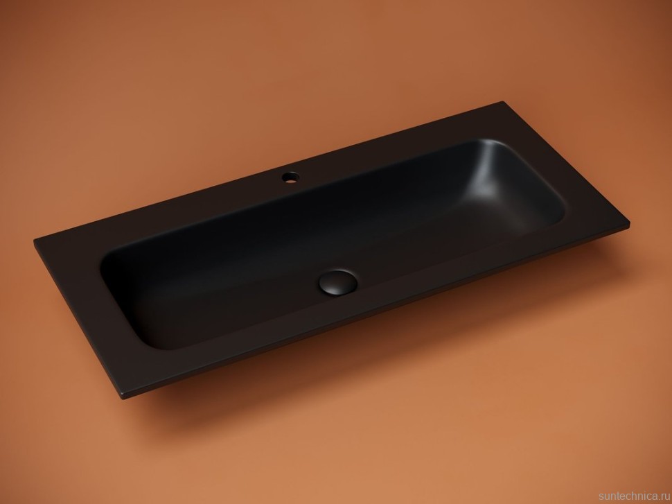 Мебель для ванной комнаты Sancos Marmi 1.0 100 черная раковина, дуб галифакс натуральный