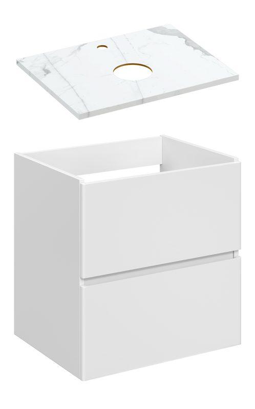 Тумба под раковину со столешницей STWORKI Колдинг 60 белая, матовая белая