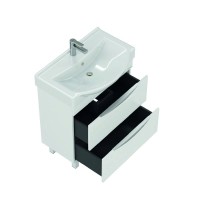 Тумба с раковиной Onika Навиа 65 напольная, глянцевая белая