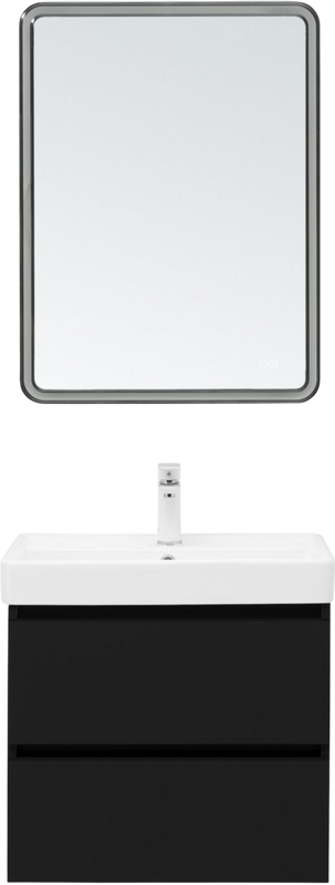 Мебель для ванной комнаты Aquanet Вега 2.0 60 подвесная, черная матовая