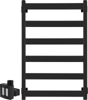 Полотенцесушитель электрический Secado Комано 1 , 85x55 см, скрытое подключение слева, матовый черный, лесенка