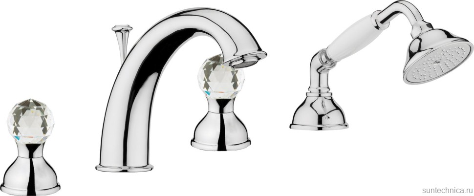 Смеситель на борт ванны Webert Karenina KA730101015 хром